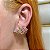 Brinco ear cuff aros  zircônias coloridas ouro semijoia BA 4934 - Imagem 2