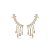 Brinco ear cuff gota franja zircônia ouro semijoia BA 5057 - Imagem 1