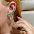 Brinco ear cuff gota franja zircônia verde ouro semijoia BA 5057 - Imagem 4
