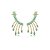 Brinco ear cuff gota franja zircônia verde ouro semijoia BA 5057 - Imagem 1