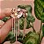 Brinco flor pérola franja zircônia ouro semijoia - Imagem 3