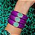 Bracelete Elaine Palma esmaltado roxo cristal turmalina ouro semijoia - Imagem 1