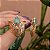 Brinco Elaine Palma tulipa cristal fusion turmalina ouro semijoia - Imagem 3