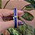 Bracelete Leka couro sintético fio de seda azul - Imagem 1