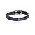 Pulseira masculina Leka couro sintético marrom com azul marinho - Imagem 1