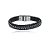 Pulseira masculina Leka couro sintético preto - Imagem 1
