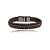 Pulseira masculina Leka couro sintético marrom - Imagem 1