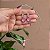 Colar e brinco pedra natural madrepérola rosa ródio semijoia - Imagem 1