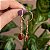 Brinco argola pedra natural ágata vermelha oval ouro semijoia - Imagem 5