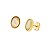 Brinco oval pedra natural nautilus ouro semijoia - Imagem 1