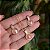Colar e brinco redondo pedra natural quartzo rosa perolado ouro semijoia - Imagem 3