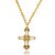Colar Camila Klein longo corrente crucifixo cristais ouro vintage semijoia - Imagem 1