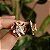 Brinco chapa amassada zircônia ouro semijoia - Imagem 3