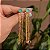 Brinco ear jacket franja cristal fusion turmalina ouro semijoia - Imagem 1