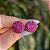 Brinco botão p Leticia Sarabia cristal pink fúcsia 6274 - Imagem 1
