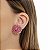Brinco redondo Leticia Sarabia cristal rosa 6972 - Imagem 1