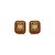 Brinco Palone Design retangular resina cristal dourado - Imagem 1