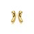 Brinco metal liso ouro semijoia - Imagem 1