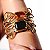 Bracelete Claudia Arbex cristal bege ouro vintage - Imagem 2