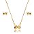 Colar e brinco borboleta zircônia ouro semijoia 22k09005 - Imagem 1
