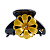 Piranha de cabelo acetato flor dourado - Imagem 4