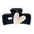 Piranha de cabelo acetato preto coração esmaltado - Imagem 5