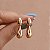 Brinco gotas metal liso ouro semijoia - Imagem 3