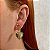 Brinco ear jacket cristais prasiolita e rosa ouro semijoia - Imagem 1