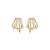 Brinco ear hook 7 aros zircônia ouro semijoia E200166 - Imagem 1