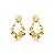 Brinco gota metal amassado ouro semijoia BZ21288AU - Imagem 1