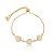 Pulseira gravatinha cristal olho de gato coração zircônia ouro semijoia PU 908 - Imagem 1