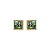 Brinco quadrado pedra natural abalone zircônia ouro semijoia BA 3904 - Imagem 1