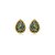 Brinco gota pedra natural abalone zircônia ouro semijoia BA 5137 - Imagem 1