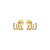 Brinco ear hook aros zircônias ouro semijoia BA 5178 - Imagem 1
