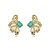 Brinco pétalas cristal fusion turmalina zircônia ouro semijoia BA5175 - Imagem 1