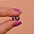 Brinco argolinha segundo furo zircônia pink ródio negro semijoia E200150 - Imagem 3