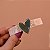 Presilha coração esmaltado verde acetato madrepérola bege - Imagem 1