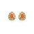 Brinco Elaine Palma gota cristal fusion laranja ouro semijoia - Imagem 1