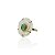 Anel flor madrepérola cristal fusion verde zircônia ouro semijoia AN 409 - Imagem 1