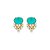 Brinco cacho cristal azul zircônia ouro semijoia BA 5253 - Imagem 1