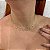 Colar choker cristais navetes ouro semijoia - Imagem 2