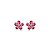 Brinco flor cristais pink ródio semijoia 14a04005 - Imagem 1