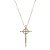 Colar crucifixo Espírito Santo zircônia colorida ouro semijoia HY 430 - Imagem 1