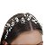 Tiara coroa noiva flores cristais e pérolas prateado - Imagem 2
