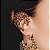Brinco ear cuff Claudia Arbex encaixe cristais fumê ouro vintage - Imagem 4