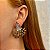 Brinco Claudia Arbex gota cristais fumê ouro vintage - Imagem 4