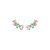 Brinco ear cuff cristais coloridos ouro semijoia - Imagem 1