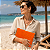 Bolsa Carteira Palha Laranja Aperol com Alça Removível - Imagem 2