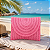 Bolsa Carteira Palha Rosa com Alça Removível - Imagem 1