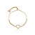 Pulseira gravatinha coração zircônia ouro semijoia SL-30 - Imagem 1